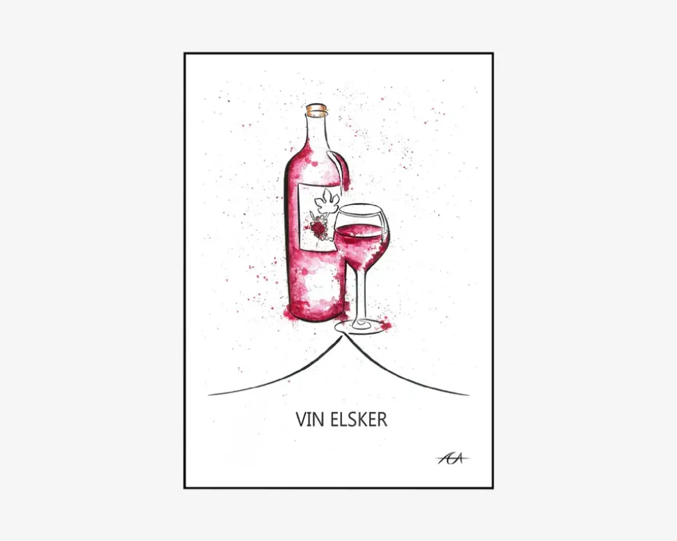 A3 Plakat Vin Elsker Malet