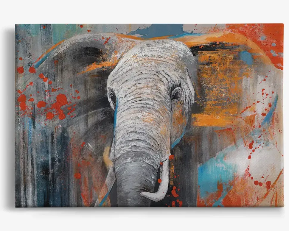 Billede Grunge elephant 80x120 cm
