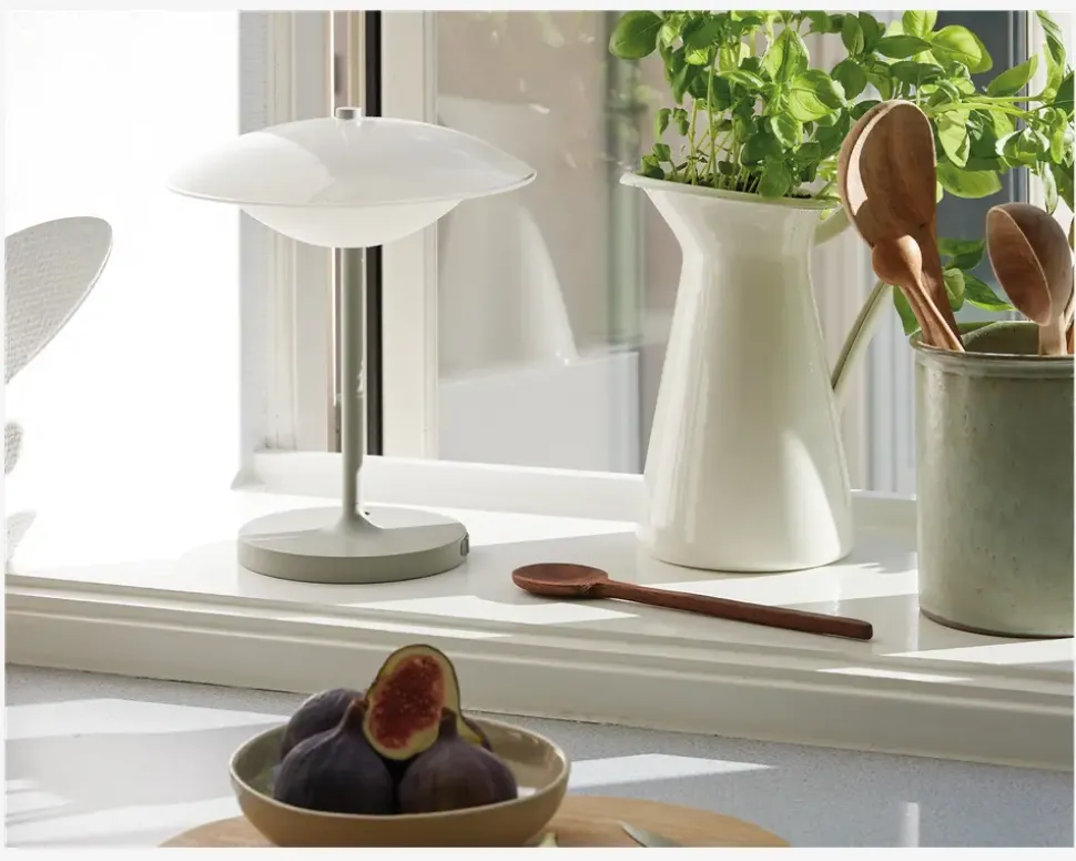 Bordlampe Baroni Move grå H. 22 cm