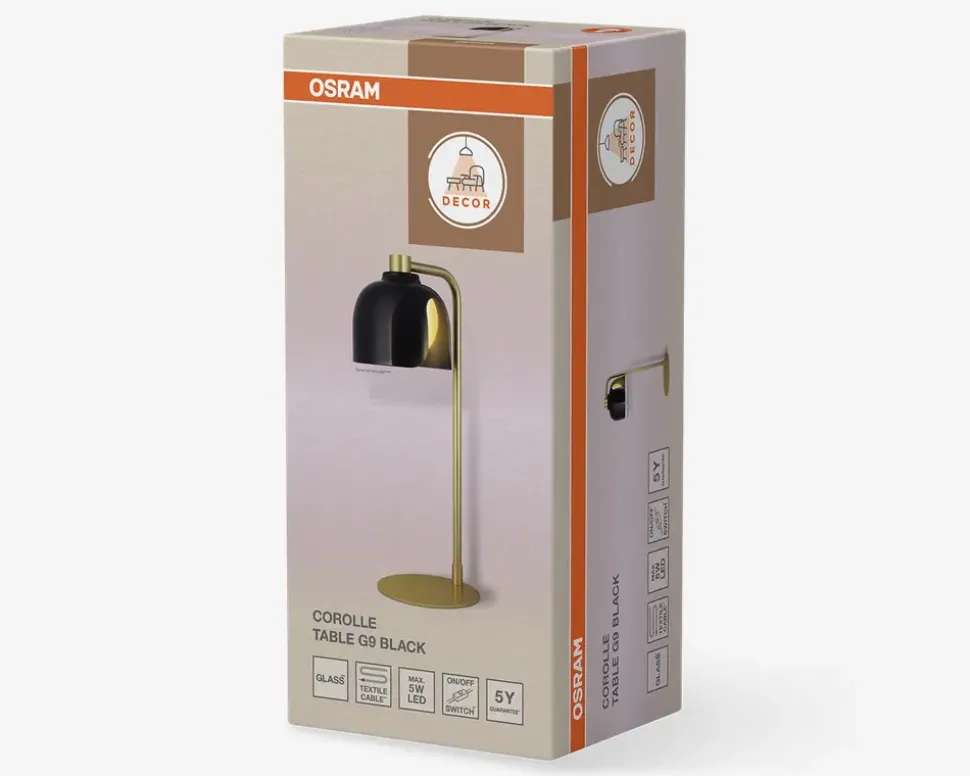 Bordlampe Corolle sort H.40 cm