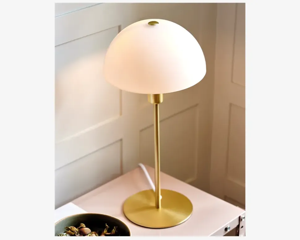 Bordlampe Ellen Opal/messing H.41,5 cm