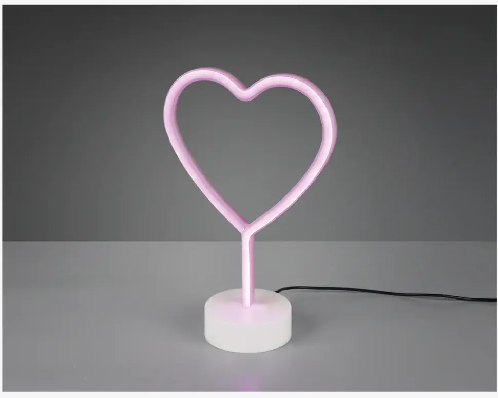 Bordlampe Hjerte Pink H.30,5 cm