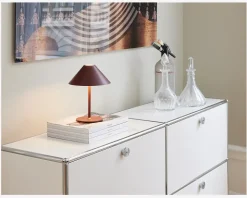 Bordlampe Hygge rødbrun H. 25 cm