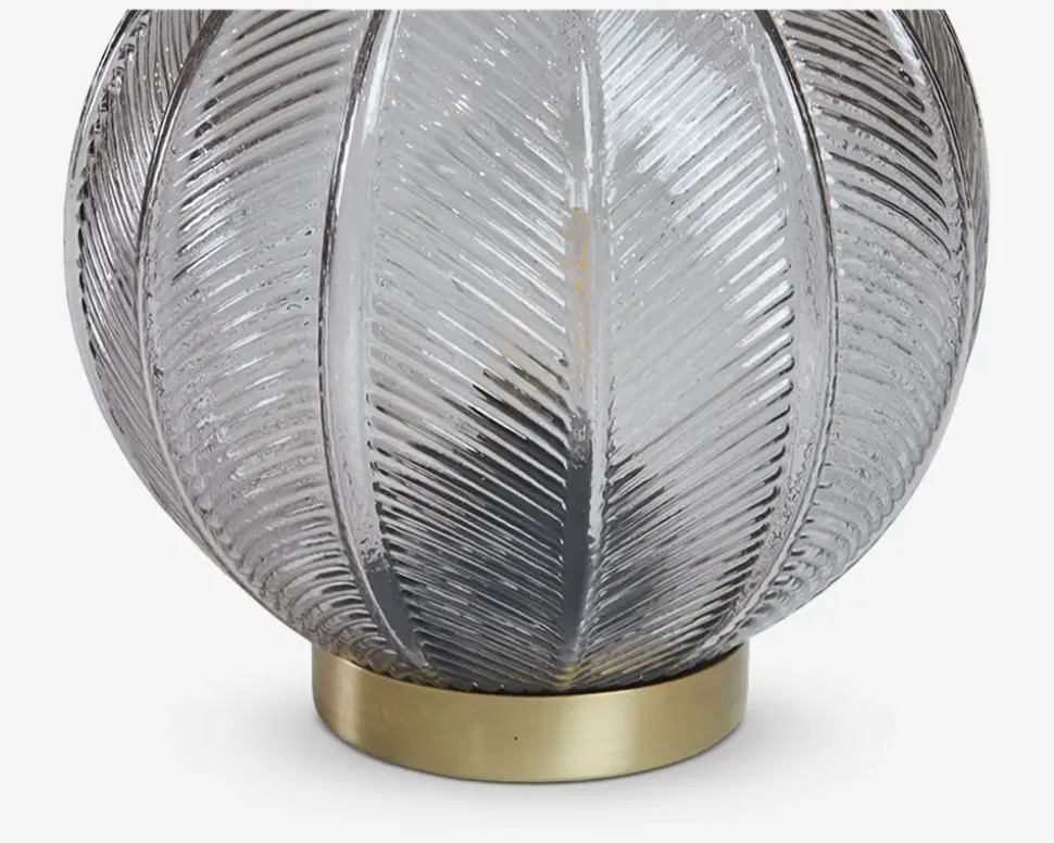Bordlampe LED Glas Grå Ø.15 cm
