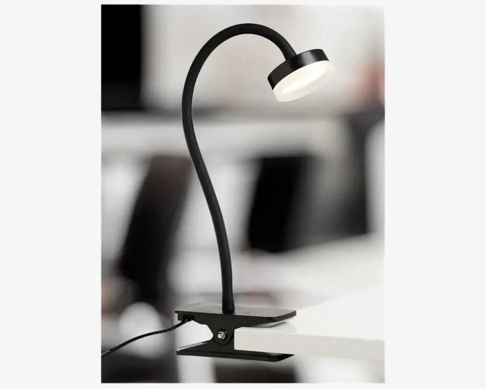 Bordlampe Med Klemme Tulip Sort H.30,5 cm