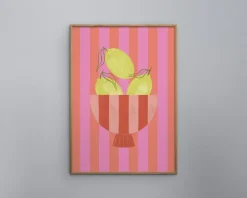 Bowl of lemons pink 30x40 cm