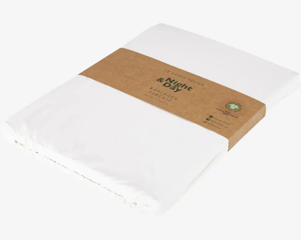 Boxlagen Percale Hvid 180x200 cm