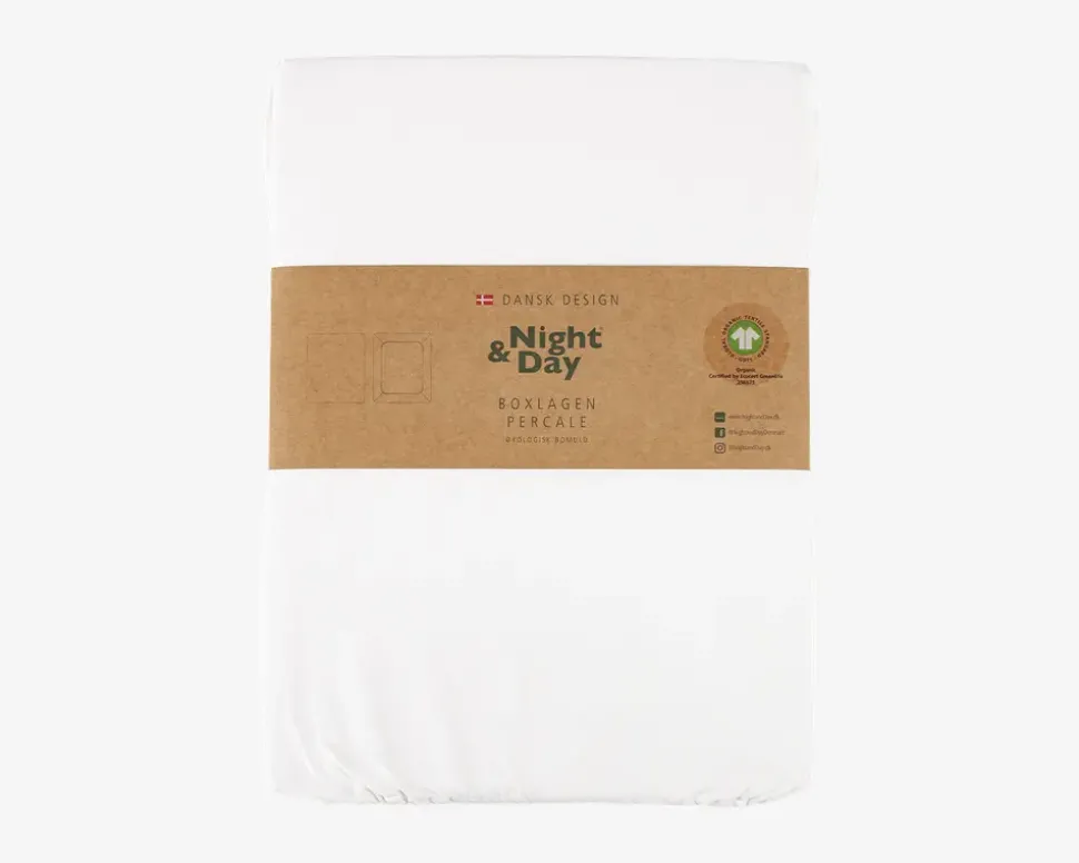 Boxlagen Percale Hvid 140x200 cm