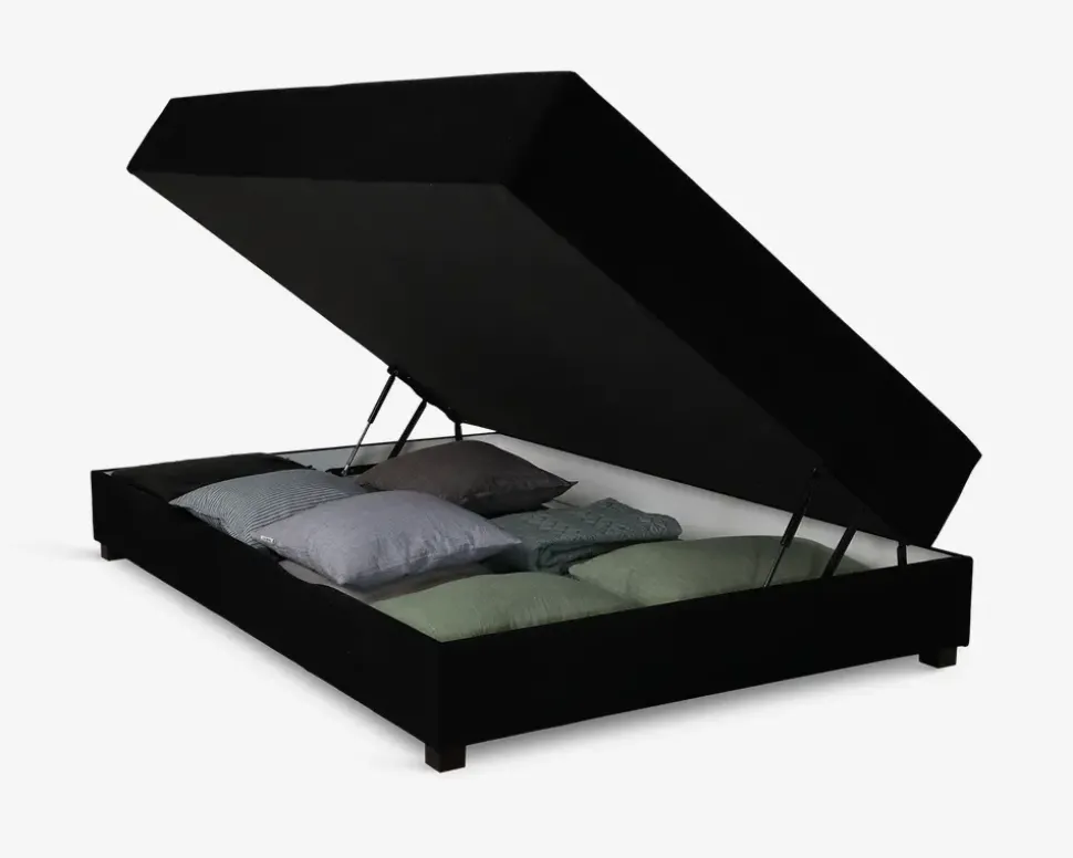 Boxmadras med magasin 140 x 200 cm sort