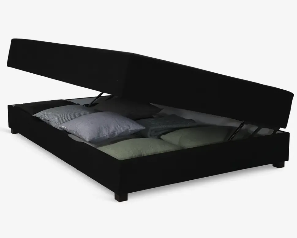 Boxmadras med magasin 140 x 200 cm sort