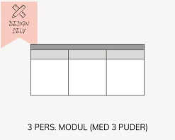 Choise Living 3 Pers. Modul m/3 Puder Stof gr. 1