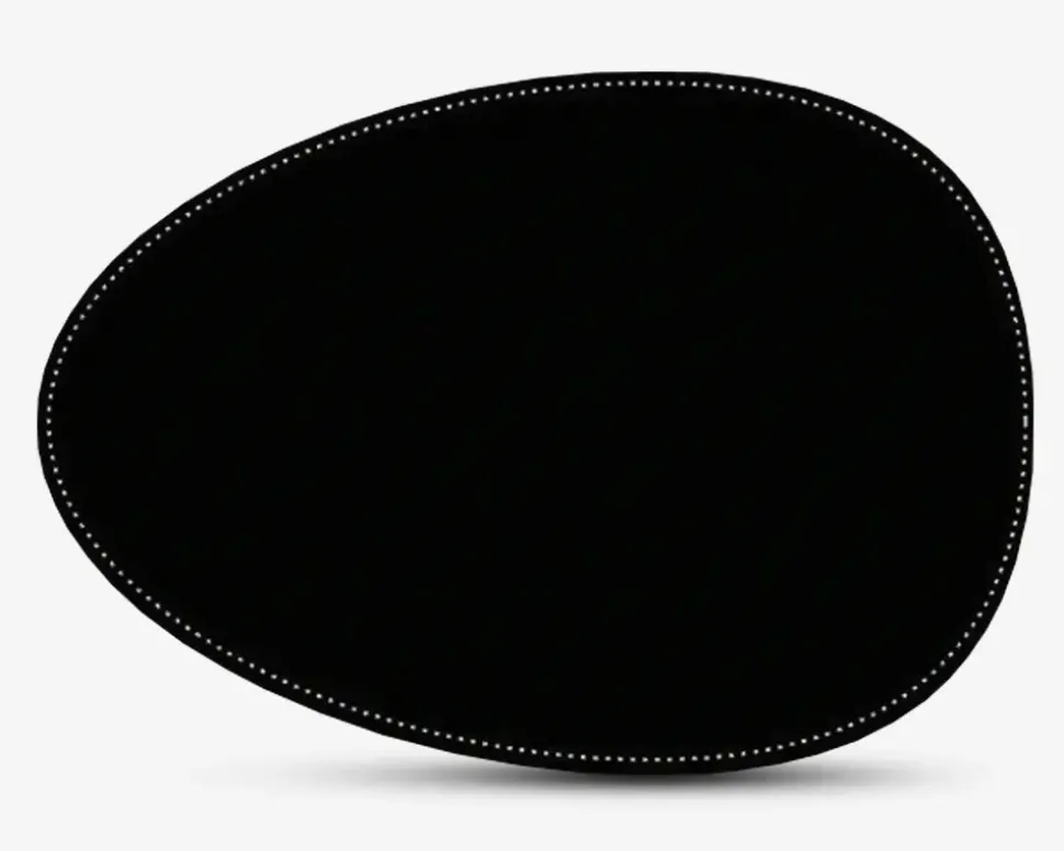 Dækkeserviet oval sort pu 42x33 cm