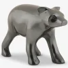 Figur bjørn koksgrå metal H.10,5 cm