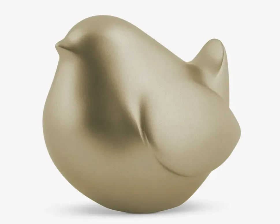 Figur fugl guldfarvet H.9,6 cm