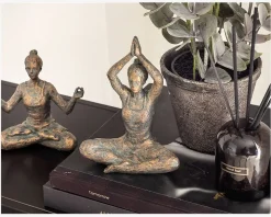 Figur yoga dame antique ass H.18 cm