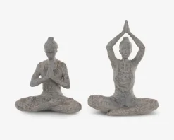 Figur yoga dame grå ass H.18 cm