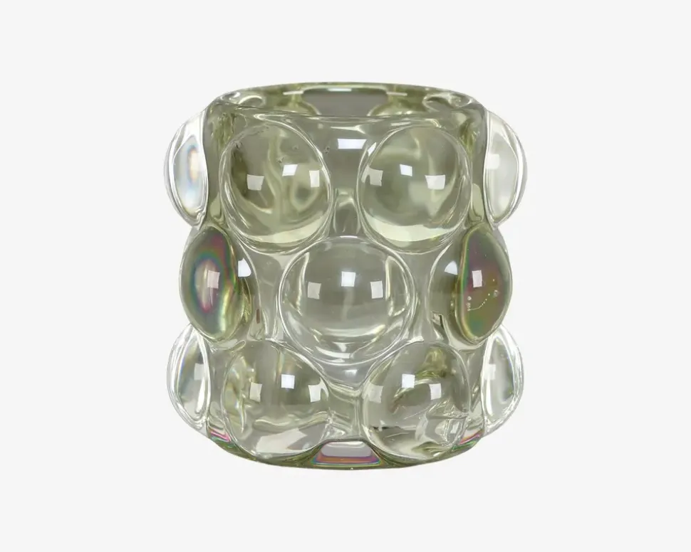Fyrfadsstage Grøn H.9 x Ø.9 cm