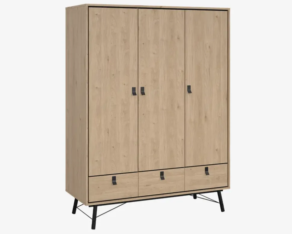 Garderobeskab Ry m. 3 låger og 3 skuffer