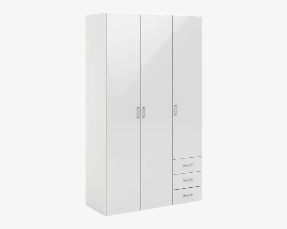 Garderobeskab Space m. 3 Låger og 3 Skuffer
