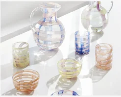 Glas Mønster Blå/Rosa H.11 cm