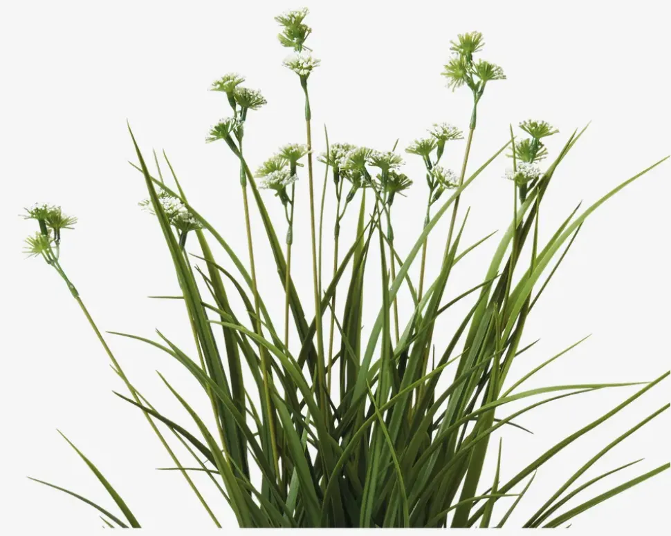 Græs Med Blomster Plastik H.55 cm