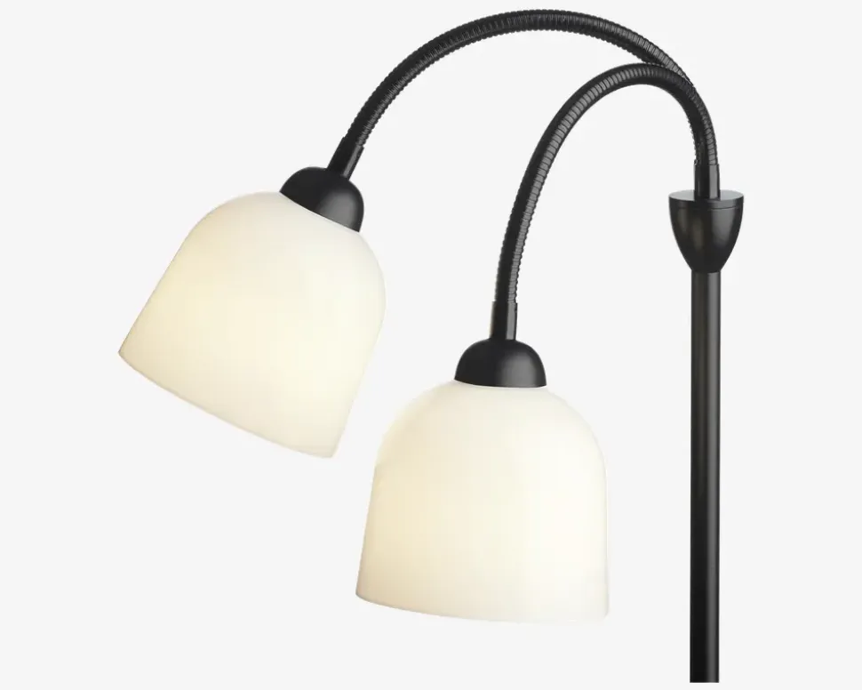 Gulvlampe Glow m. 2 arme sort H.130 cm