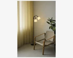Gulvlampe Glow m. 2 arme sort H.130 cm