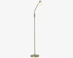 Gulvlampe Philo børstet messing H.140 cm