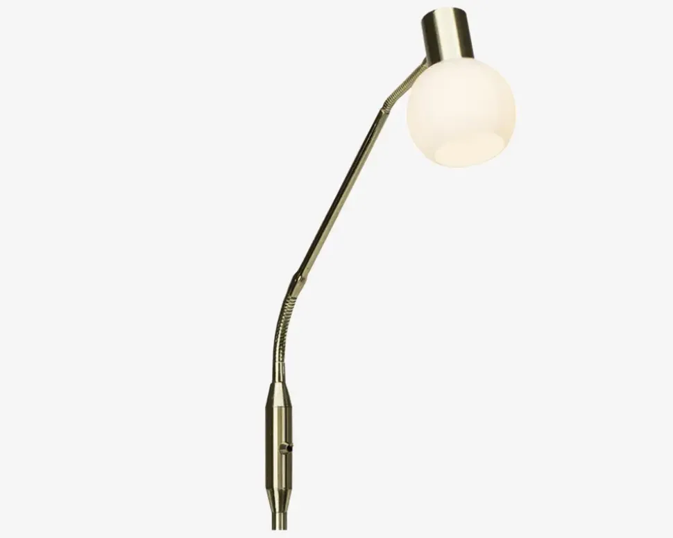 Gulvlampe Philo børstet messing H.140 cm