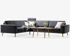 Hjørnesofa Sienna i gråt stof