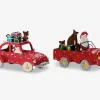 Julebil med julemand LED ass H.16 cm