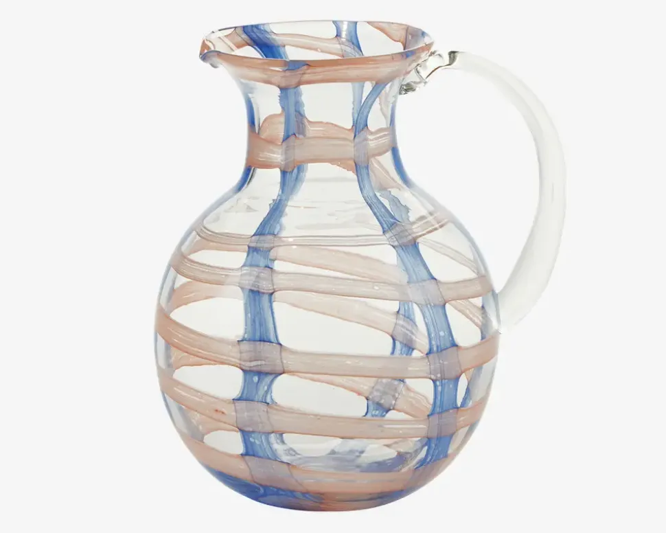 Kande Mønster Glas Blå/Pink H.22 cm