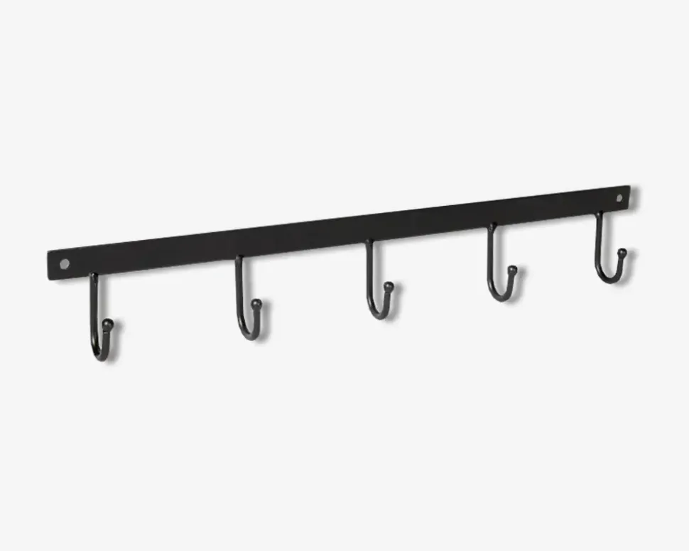 Knagerække m/5 metal L.42 cm
