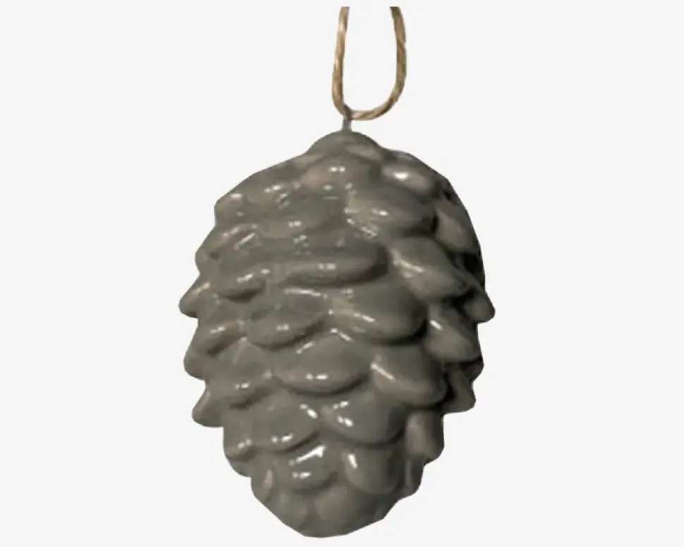 Kogle Ornament Ass. Grå H.8,5cm