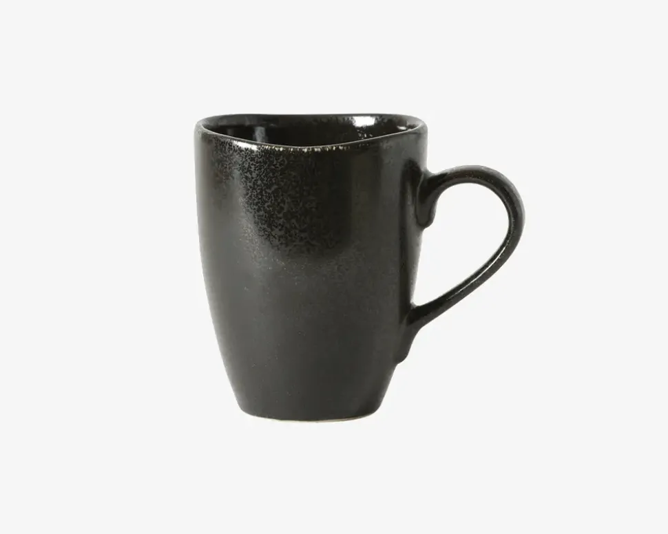 Krus m. Hank Mat Sort Ø8 cm