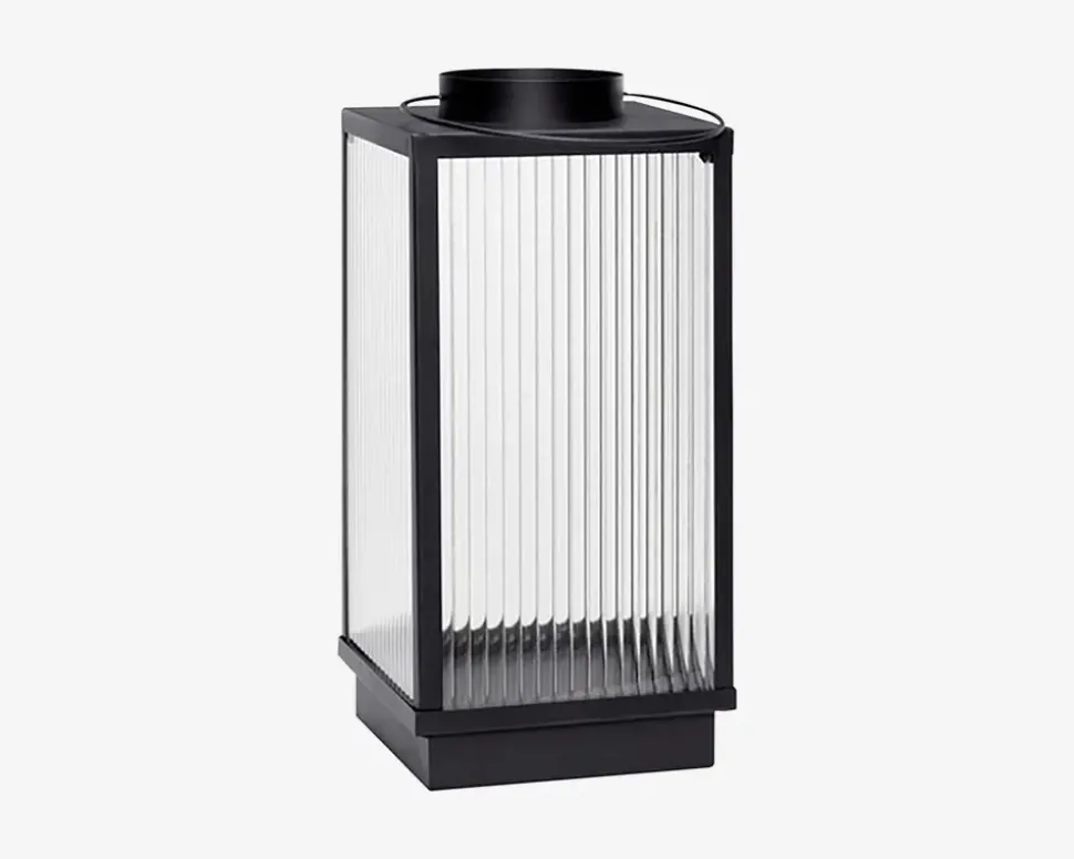 Lanterne Metal/Glas Sort H.25cm