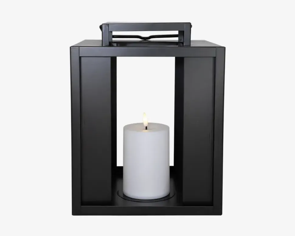 Lanterne Metal LED Sort H.25,5 cm