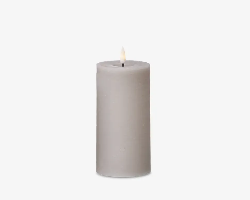 LED Bloklys Stone H.15xØ.7,5cm