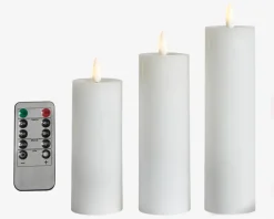 LED Bloklys Sæt 3Stk Hvid Ø.5cm