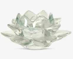Loe fyrfadsstage lotusblomst aqua Ø.12 cm