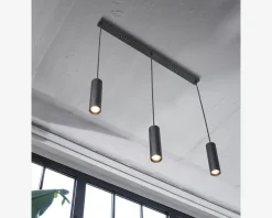 Loftlampe Drums sort L.82,5 cm