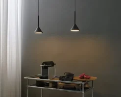 Loftlampe Fuji single sort Ø.12 cm