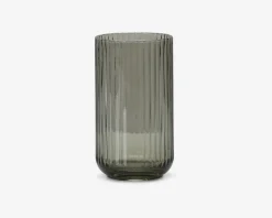 Lyngby vase glas røgfarvet H.20 cm