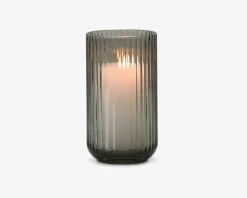 Lyngby vase glas røgfarvet H.20 cm