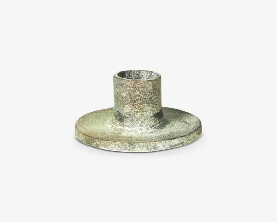 Lysestage Alu Antik Grøn Ø.8 cm