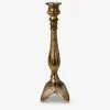 Lysestage Alu Guld Antik H.28 cm