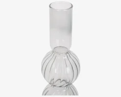 Lysestage Bubbles Klar H.16 cm