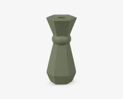 Lysestage Geo Queen grøn H.17 cm