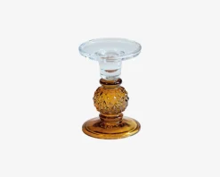 Lysestage Klar/Amber H.13 cm