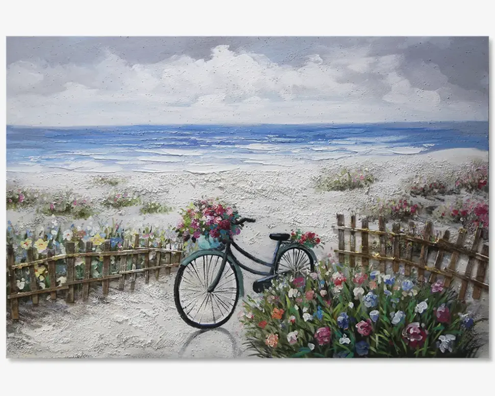 Maleri hav/cykel 80x120 cm